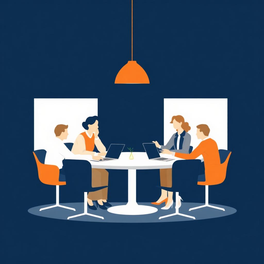 Leadership team in a working session.